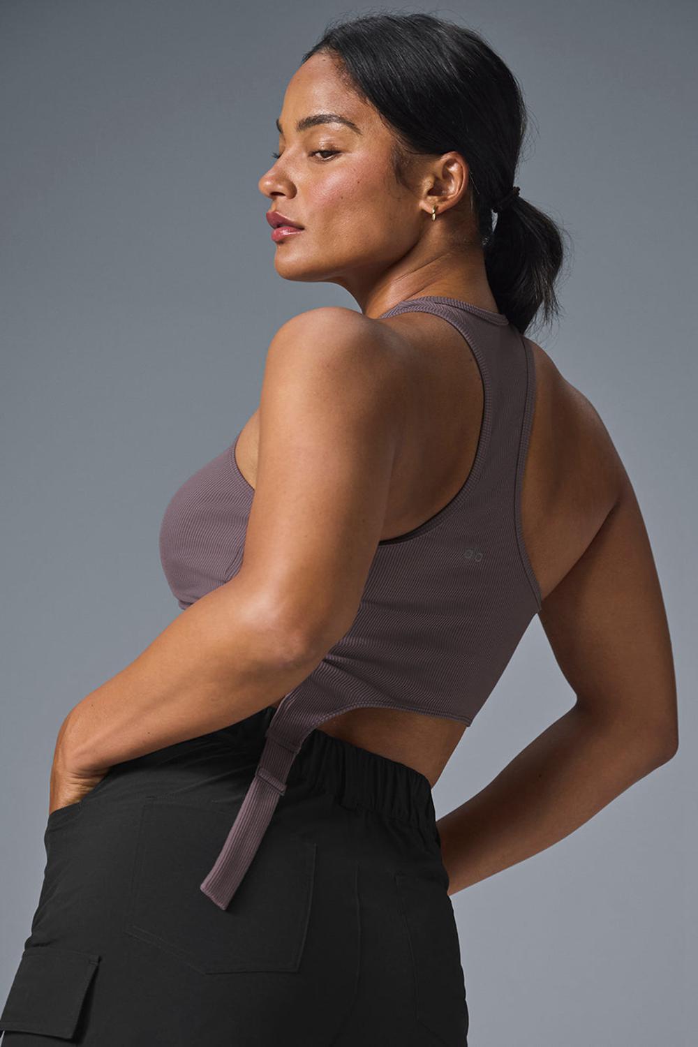 φανελακια για τρεξιμο γυναικεια Alo Yoga Alosoft Ribbed Revelation Raisinette | Greece  JARTI-7683