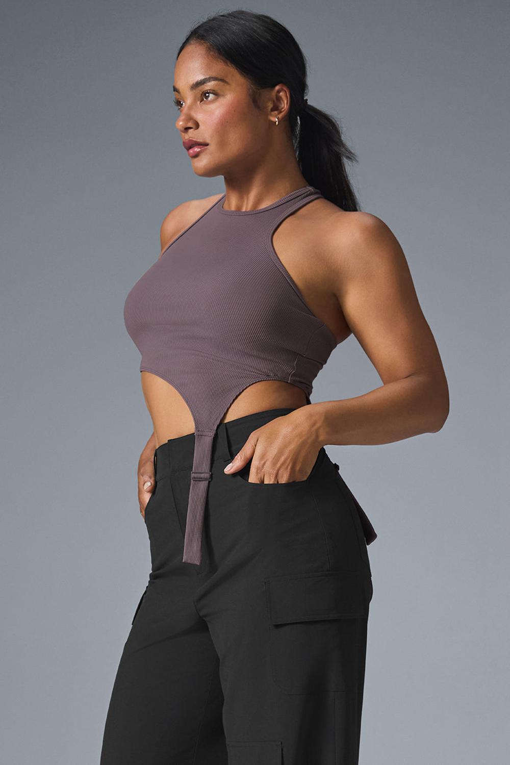 φανελακια για τρεξιμο γυναικεια Alo Yoga Alosoft Ribbed Revelation Raisinette | Greece  JARTI-7683