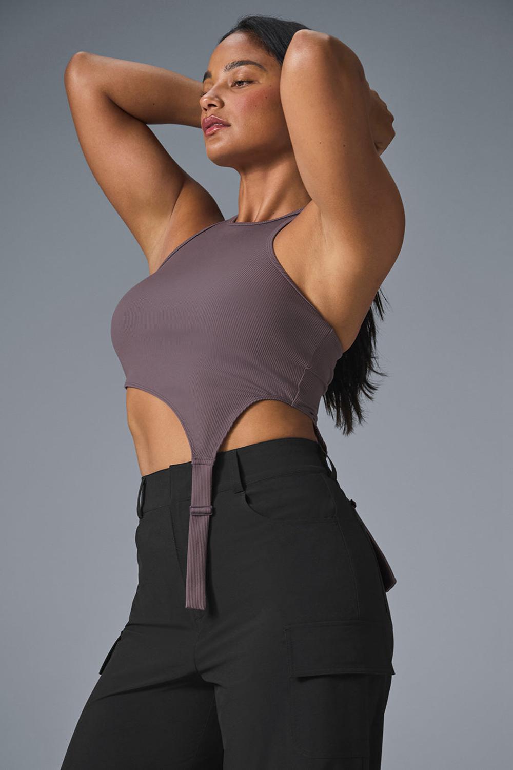 φανελακια για τρεξιμο γυναικεια Alo Yoga Alosoft Ribbed Revelation Raisinette | Greece  JARTI-7683