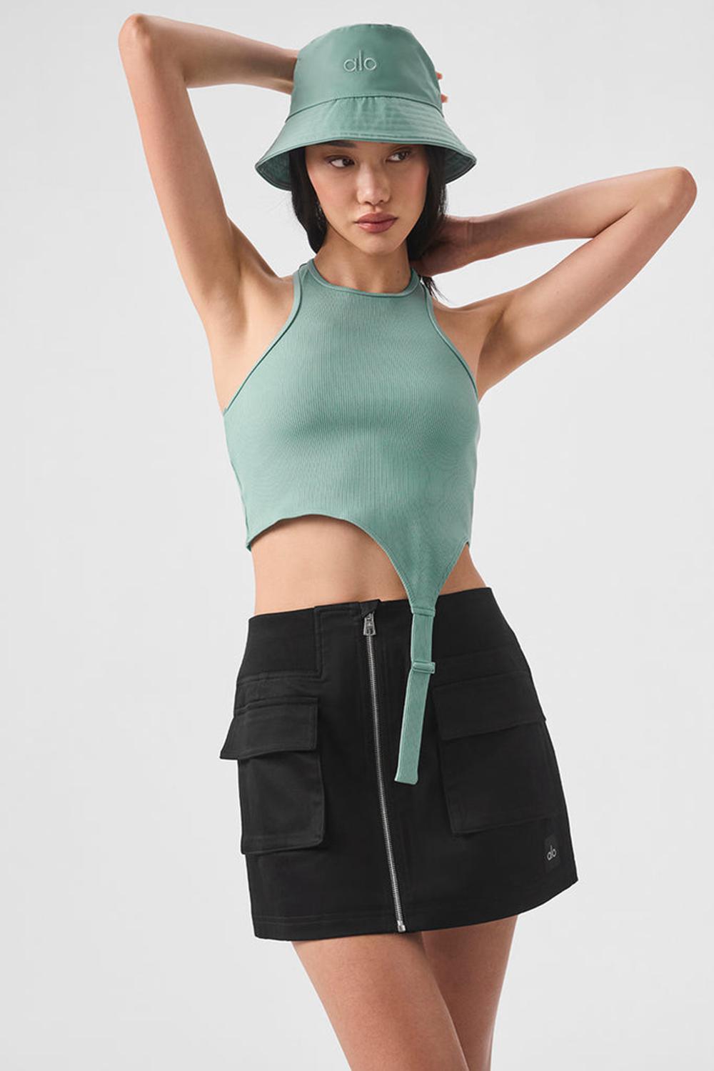 φανελακια για τρεξιμο γυναικεια Alo Yoga Alosoft Ribbed Revelation πρασινο | Greece  CNHWD-9127