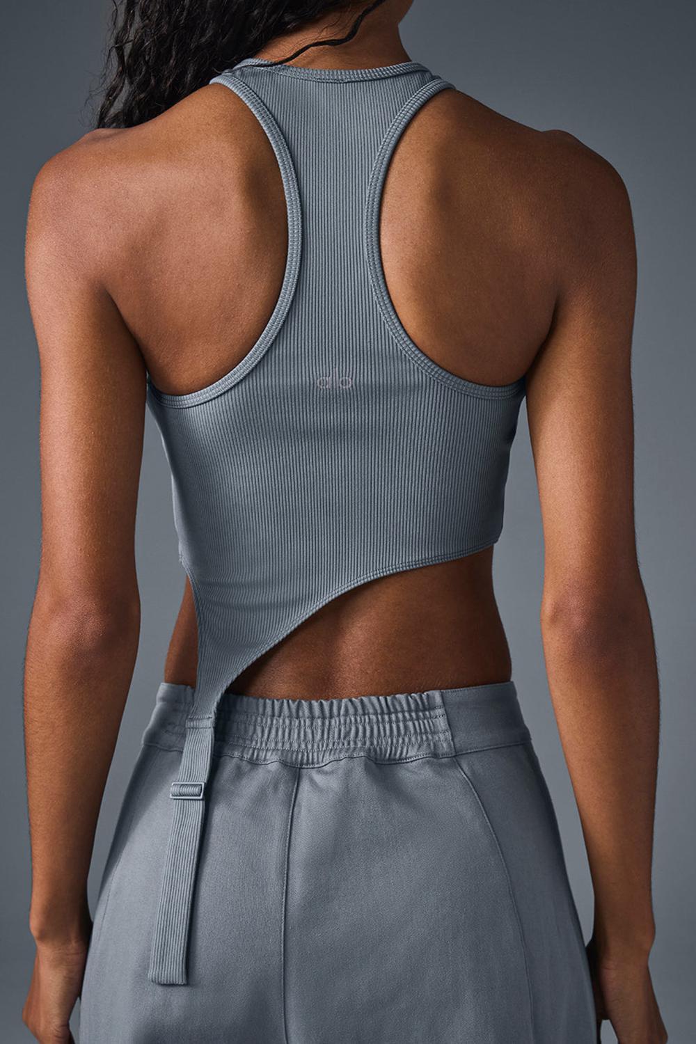 φανελακια για τρεξιμο γυναικεια Alo Yoga Alosoft Ribbed Revelation γκρι | Greece  MFKIZ-9542