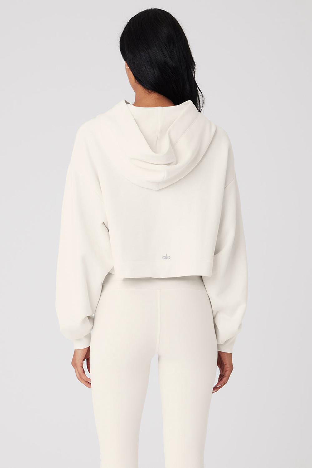 Φουτερ με Κουκουλα γυναικεια Alo Yoga Bae Ivory | Greece  ROQCE-1240