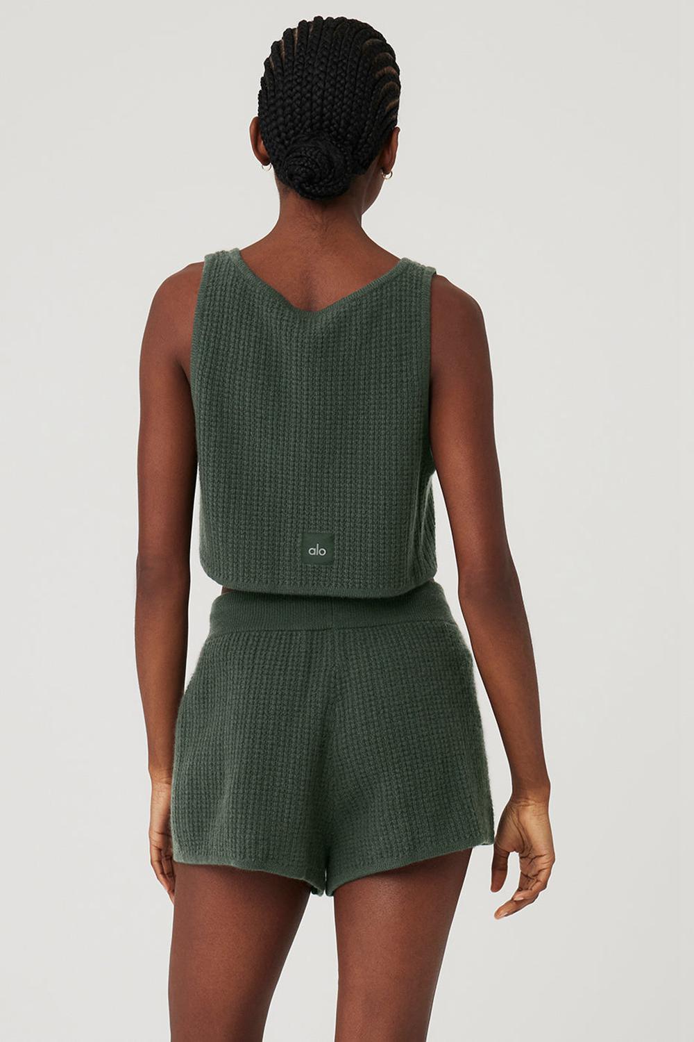 φανελακια για τρεξιμο γυναικεια Alo Yoga Cashmere Plush Waffle Cropped σκούρο | Greece  ICKQG-7369