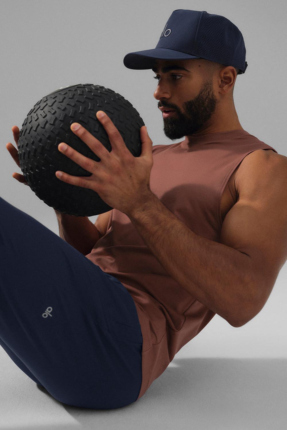 φανελακια για τρεξιμο ανδρικα Alo Yoga Conquer Muscle Chestnut | Greece  OGAQH-9153