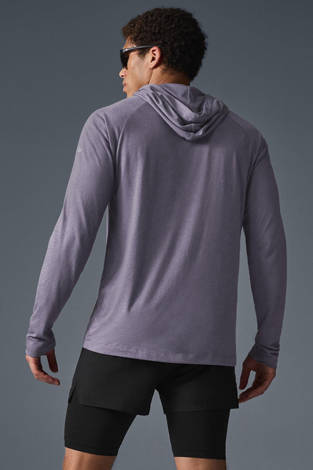 Φουτερ με Κουκουλα ανδρικα Alo Yoga Core Runner Italian Plum | Greece  ENWKJ-9013