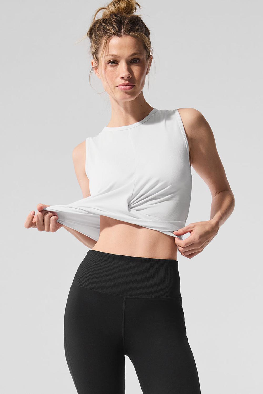 φανελακια για τρεξιμο γυναικεια Alo Yoga Cover Tops ασπρα | Greece  TOAYB-5273