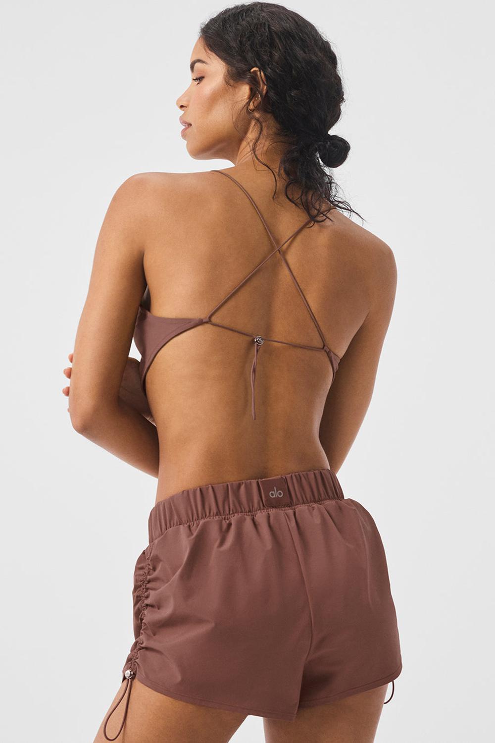 φανελακια για τρεξιμο γυναικεια Alo Yoga Cropped Megastar Chestnut | Greece  TGKZC-7945