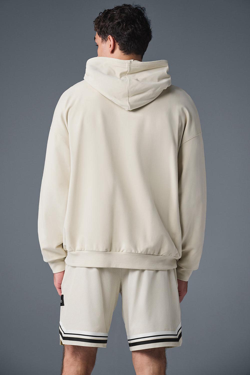 Φουτερ με Κουκουλα ανδρικα Alo Yoga Double Take Bone | Greece  PUDMW-9082