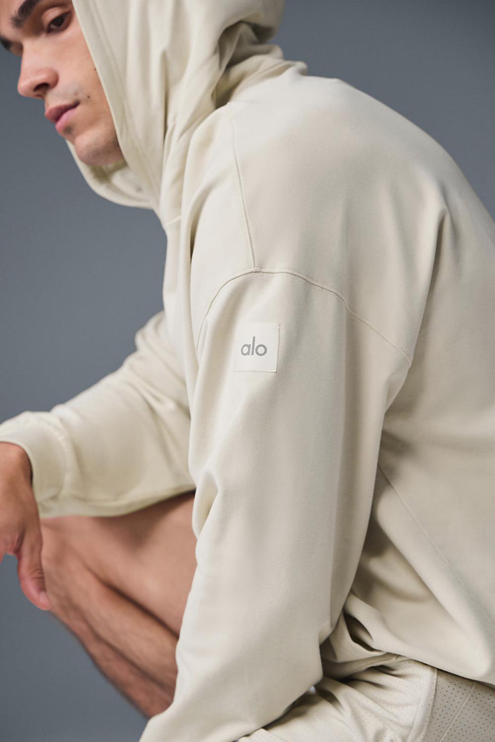 Φουτερ με Κουκουλα ανδρικα Alo Yoga Double Take Bone | Greece  PUDMW-9082