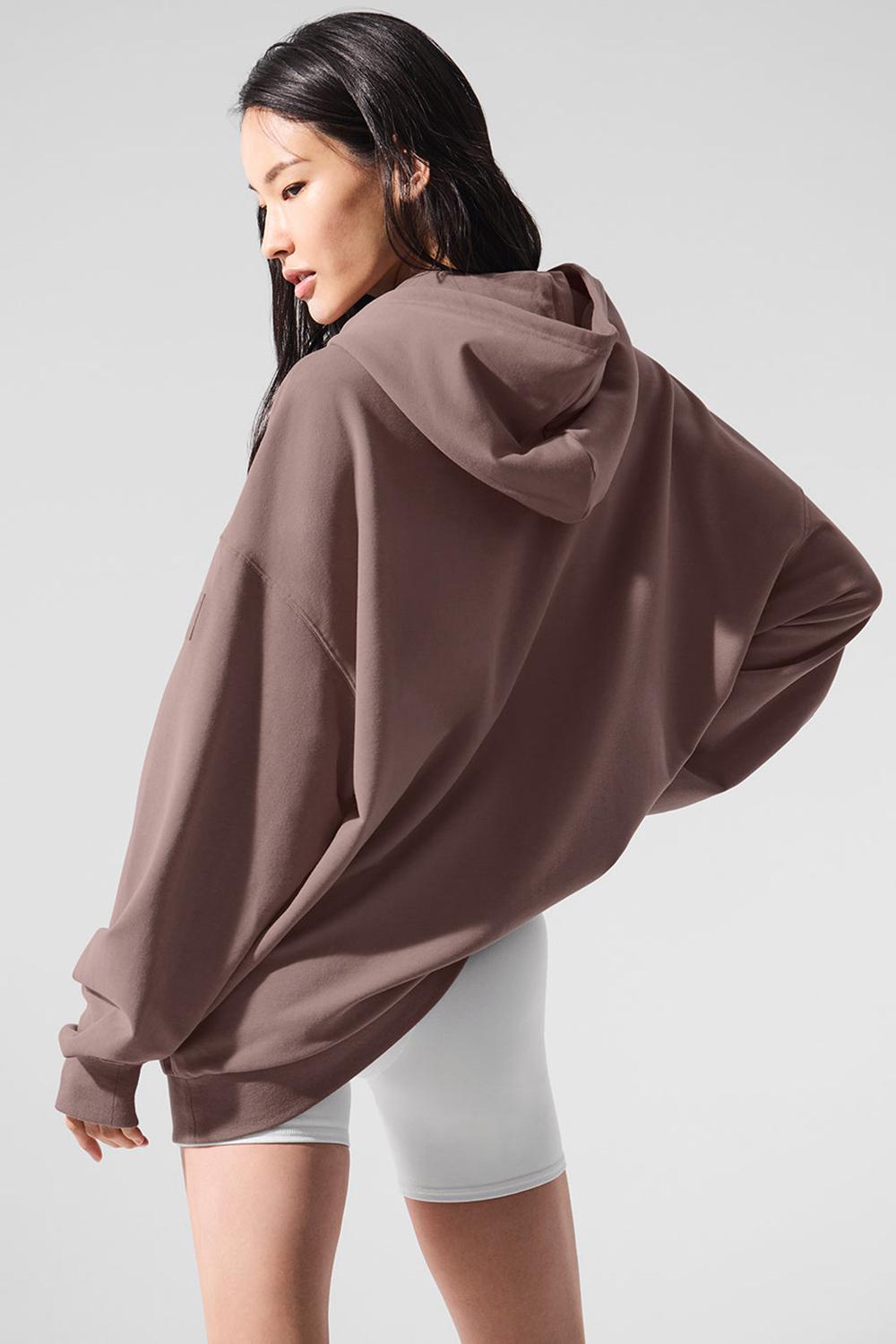 Φουτερ με Κουκουλα γυναικεια Alo Yoga Double Take Mushroom | Greece  BEGIT-5260