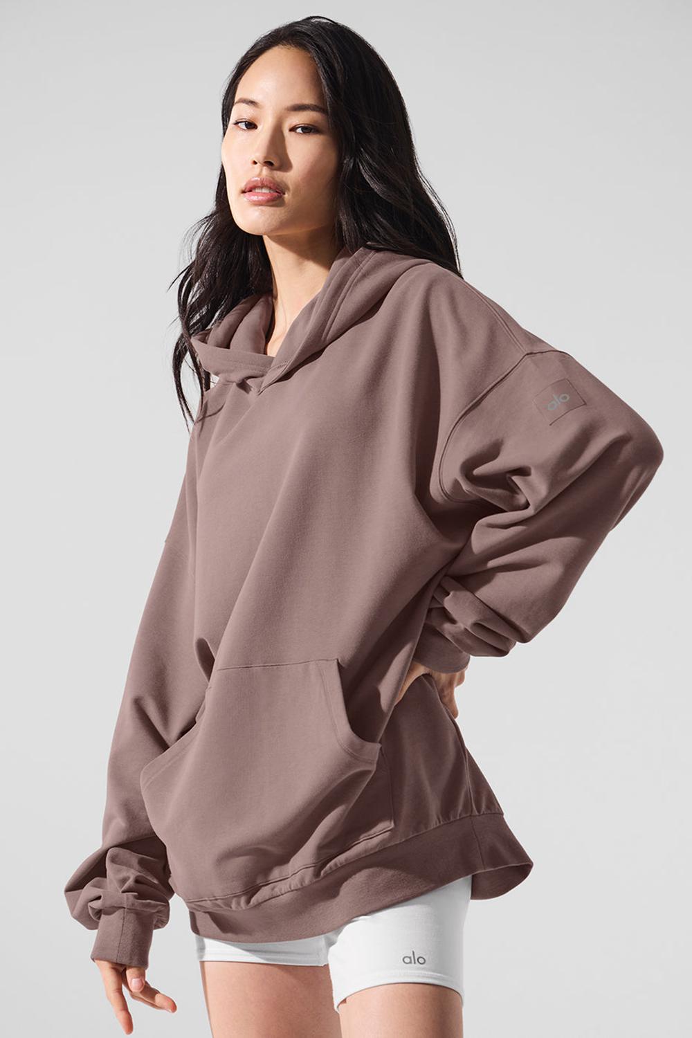 Φουτερ με Κουκουλα γυναικεια Alo Yoga Double Take Mushroom | Greece  BEGIT-5260