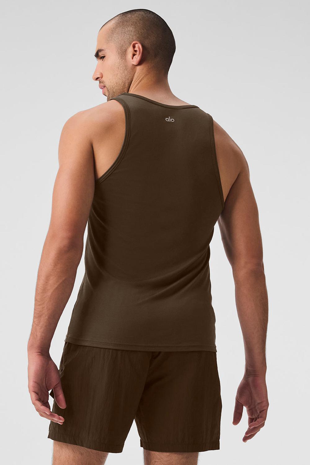 φανελακια για τρεξιμο ανδρικα Alo Yoga Everyday Modal Rib Espresso | Greece  RYUGX-6397