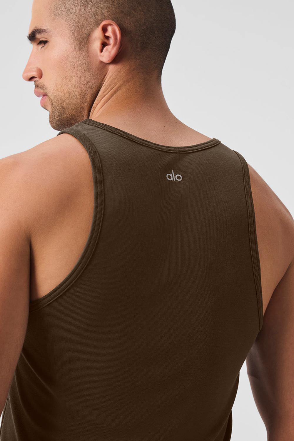 φανελακια για τρεξιμο ανδρικα Alo Yoga Everyday Modal Rib Espresso | Greece  RYUGX-6397