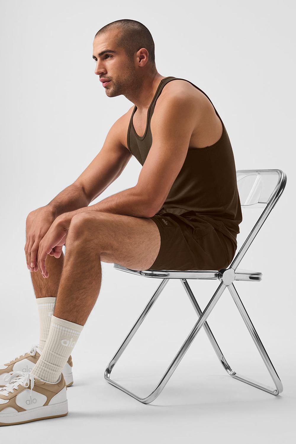 φανελακια για τρεξιμο ανδρικα Alo Yoga Everyday Modal Rib Espresso | Greece  RYUGX-6397