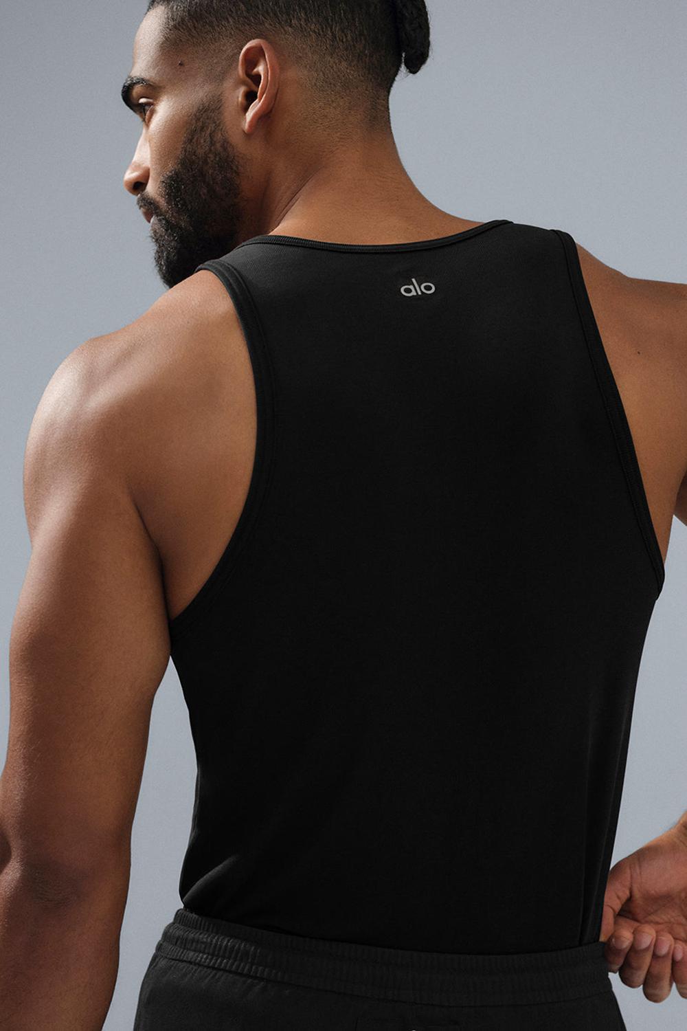 φανελακια για τρεξιμο ανδρικα Alo Yoga Everyday Modal Rib μαυρα | Greece  HZLBS-7598