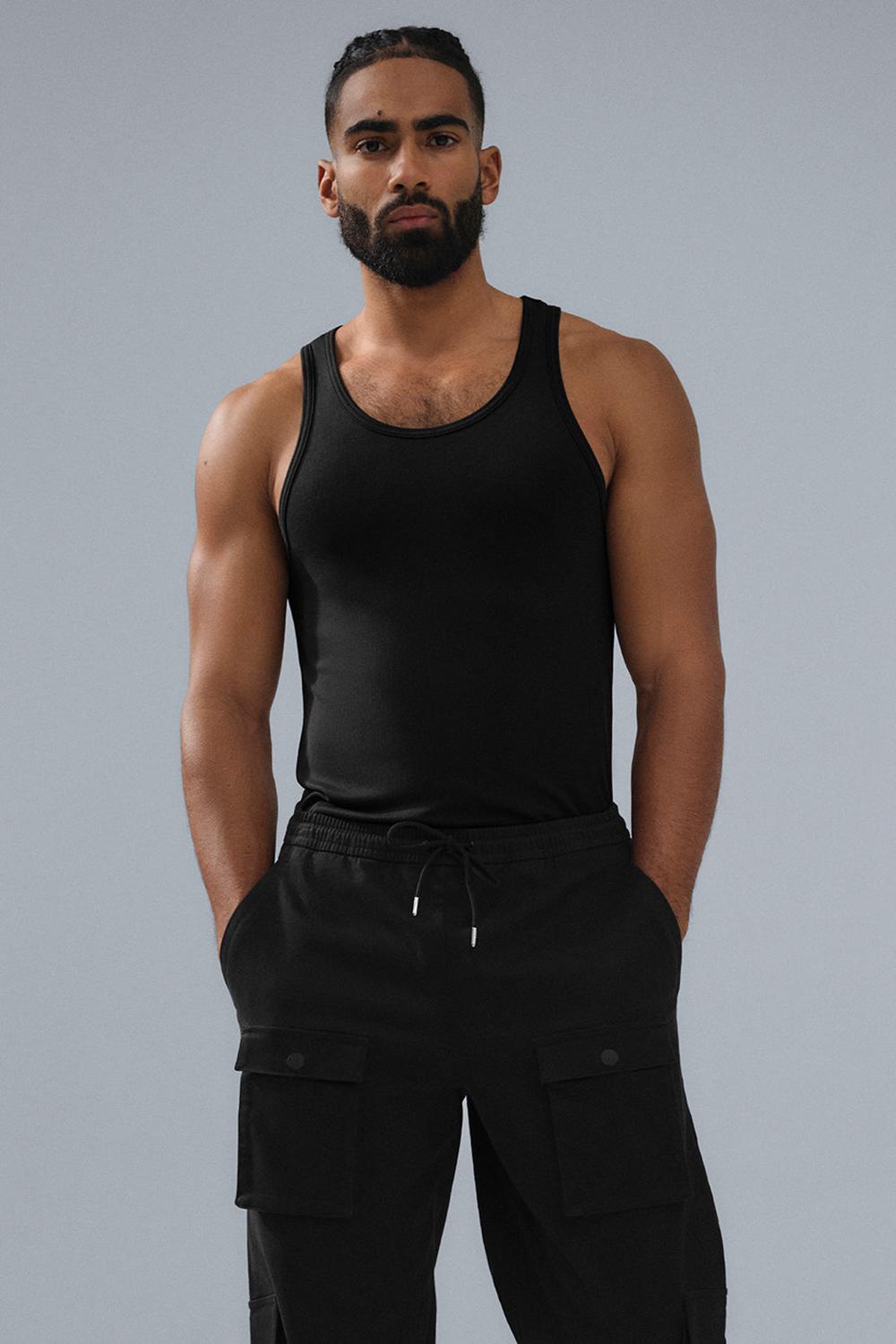 φανελακια για τρεξιμο ανδρικα Alo Yoga Everyday Modal Rib μαυρα | Greece  HZLBS-7598