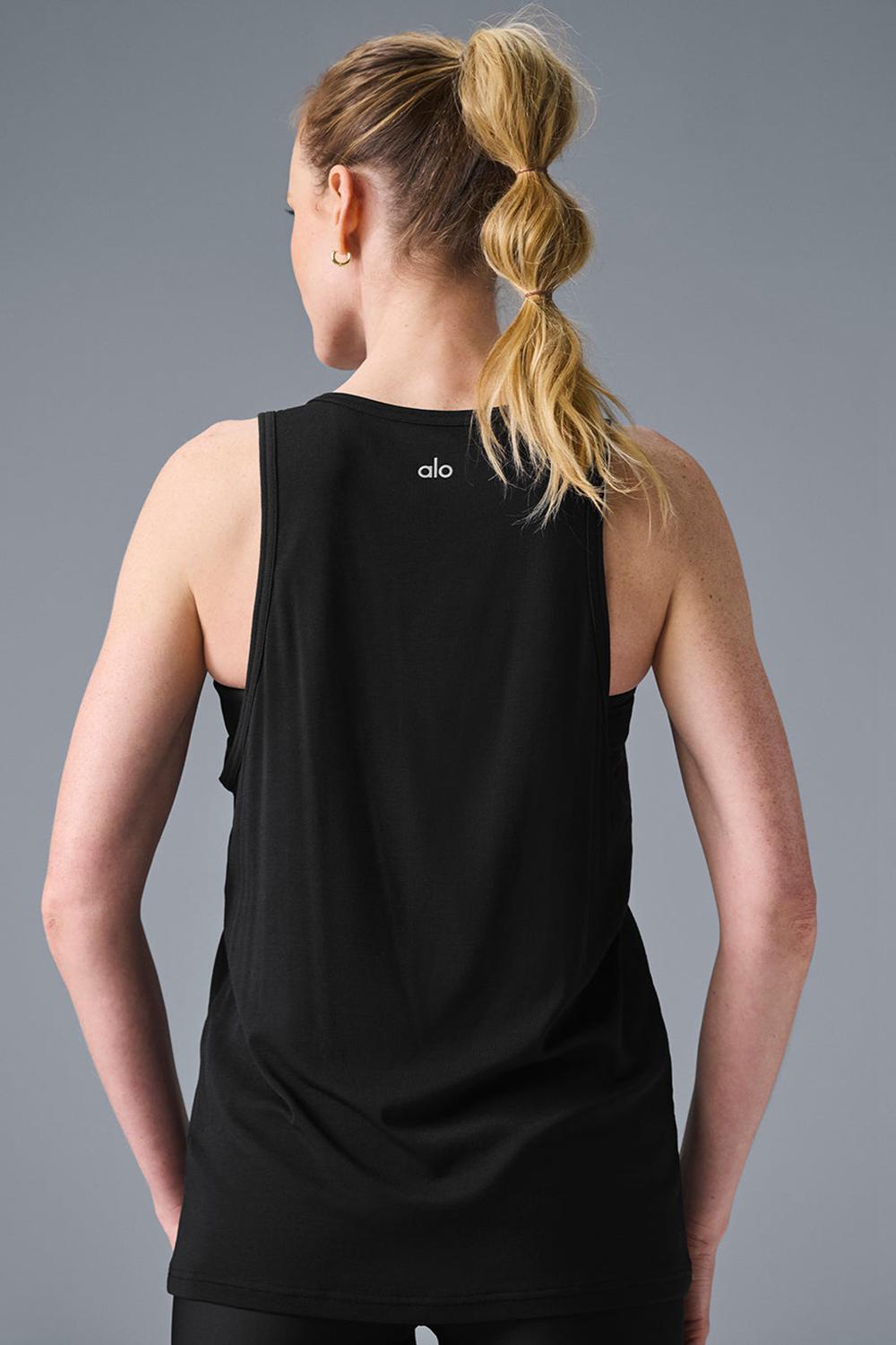 φανελακια για τρεξιμο γυναικεια Alo Yoga Everyday Modal Rib μαυρα | Greece  RJPXB-4805