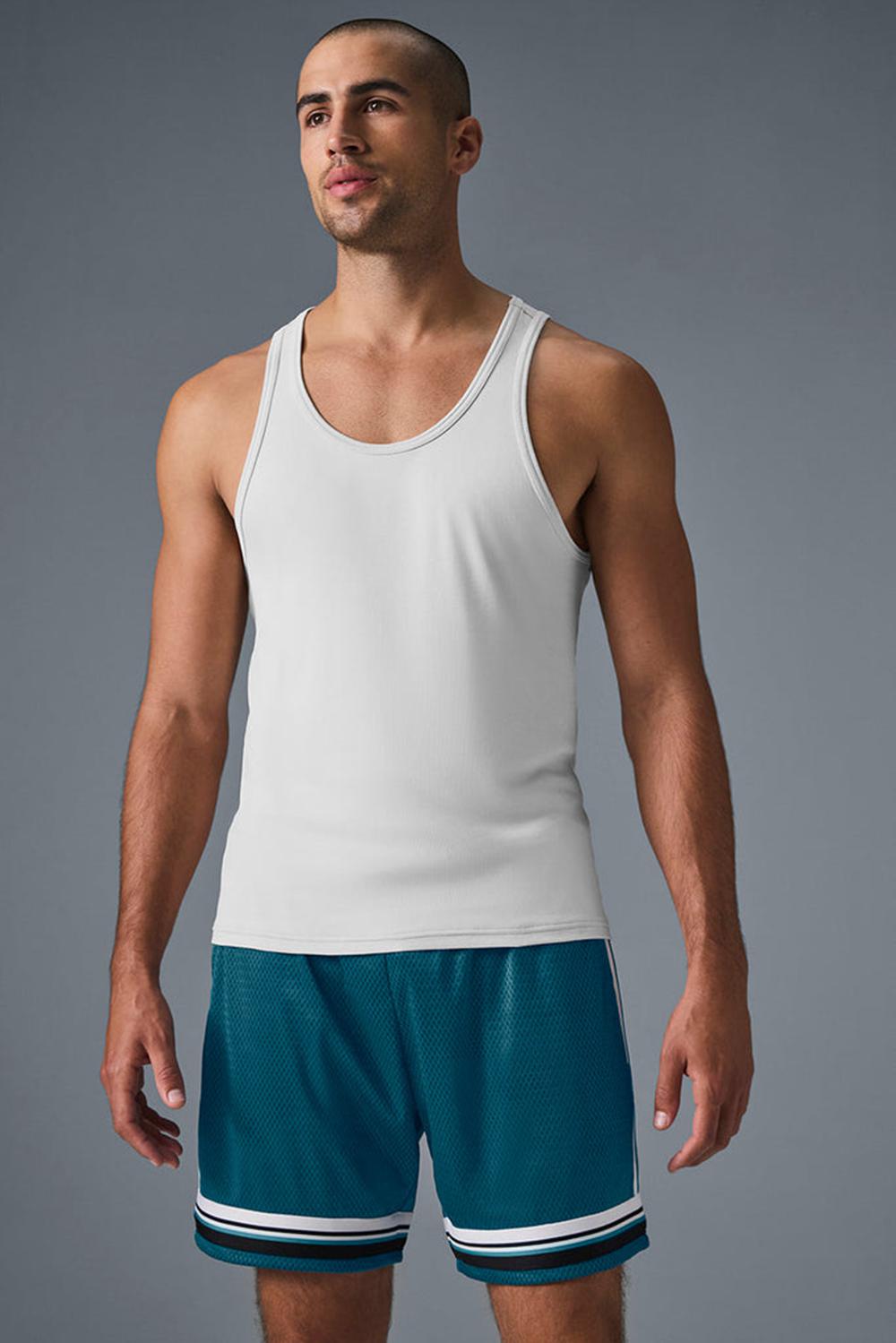 φανελακια για τρεξιμο ανδρικα Alo Yoga Everyday Modal Rib ασπρα | Greece  TVUYK-9402