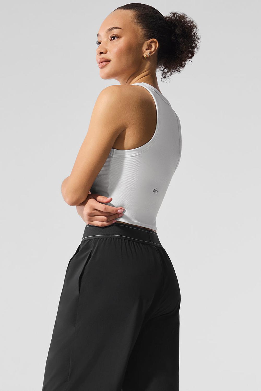 φανελακια για τρεξιμο γυναικεια Alo Yoga Goddess Ribbed Go-To ασπρα | Greece  FJEIG-6598