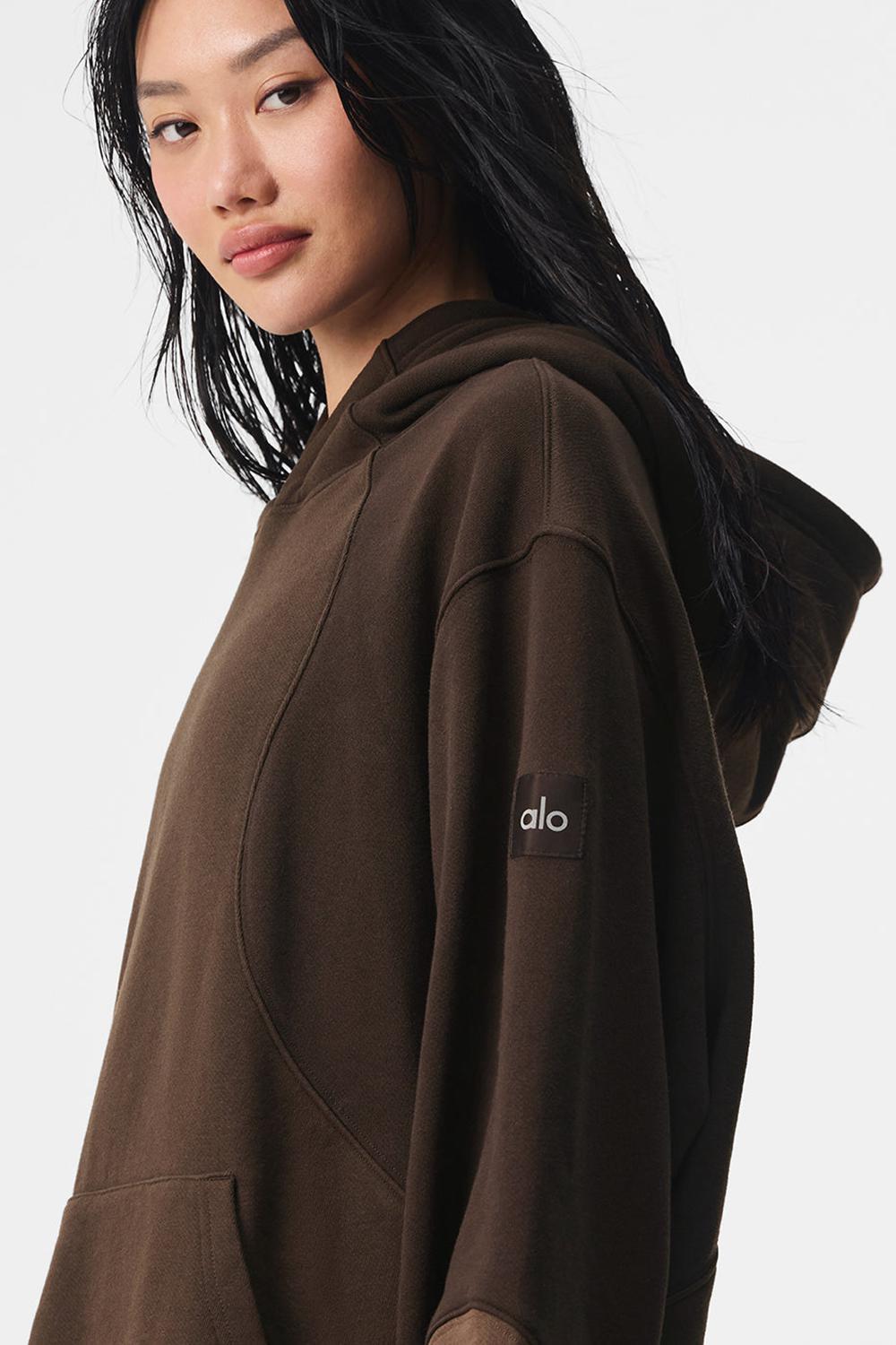 Φουτερ με Κουκουλα γυναικεια Alo Yoga Make Waves Espresso Tonal | Greece  CBGMK-7596