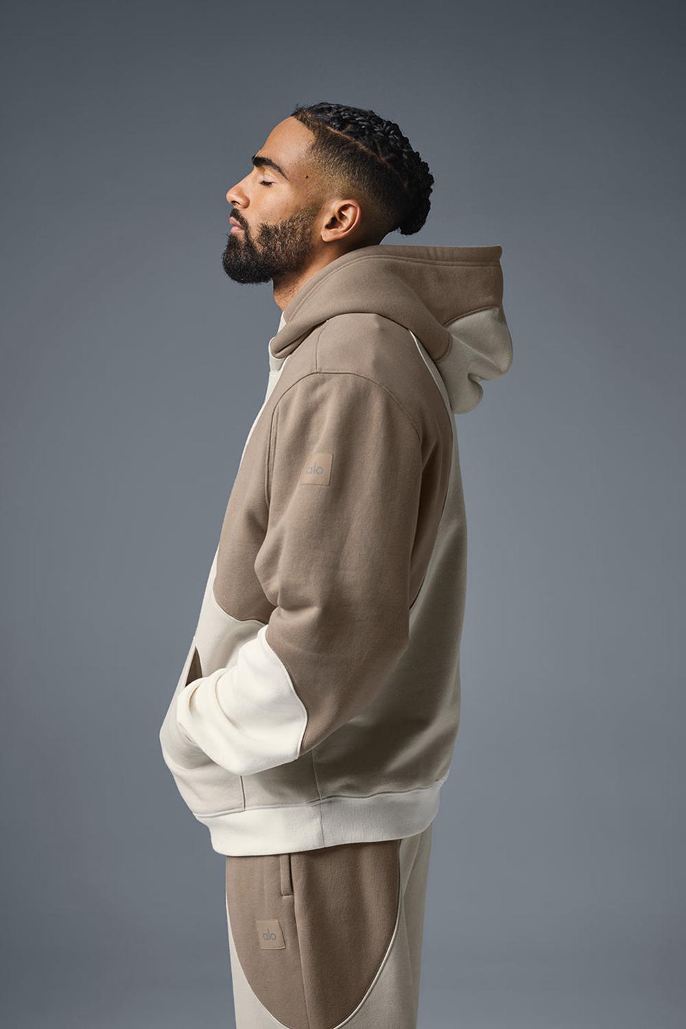 Φουτερ με Κουκουλα ανδρικα Alo Yoga Make Waves Ivory / Bone / Gravel | Greece  WMBQS-0713