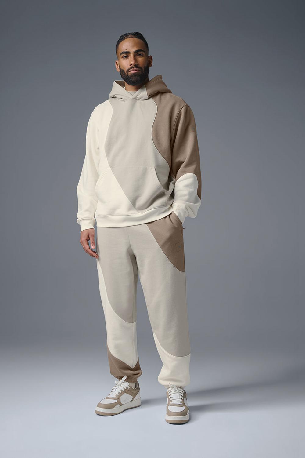 Φουτερ με Κουκουλα ανδρικα Alo Yoga Make Waves Ivory / Bone / Gravel | Greece  WMBQS-0713