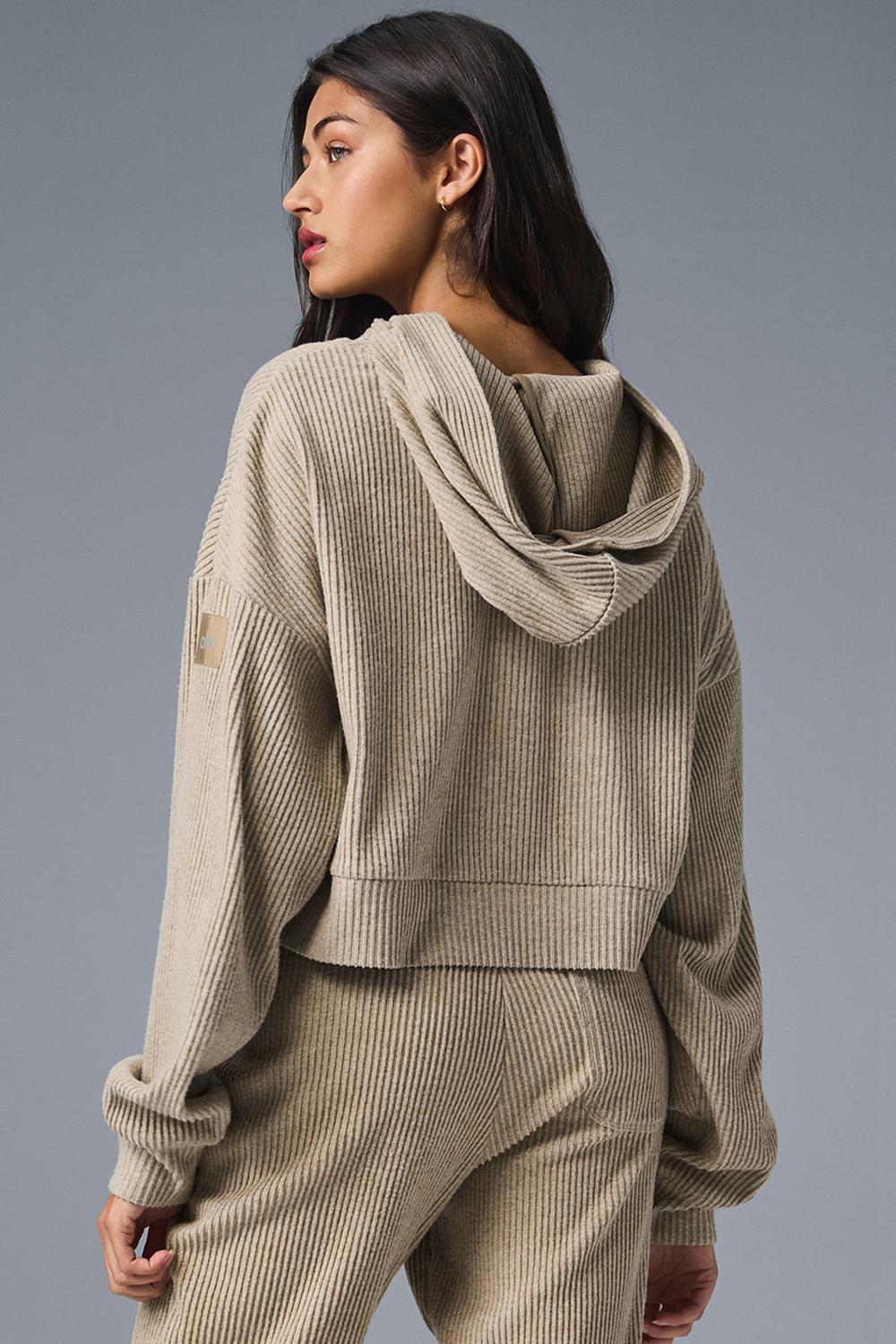 Φουτερ με Κουκουλα γυναικεια Alo Yoga Muse Gravel Heather | Greece  POSZU-1758