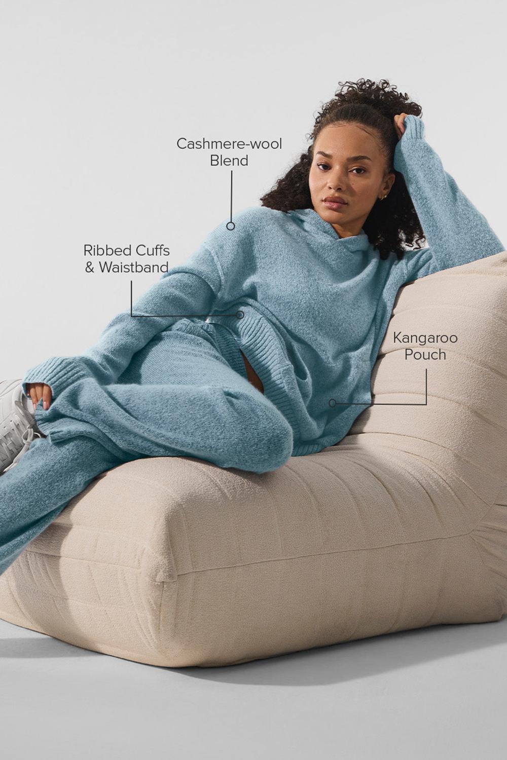 Φουτερ με Κουκουλα γυναικεια Alo Yoga New Class Cashmere μπλε | Greece  AUEKF-9537