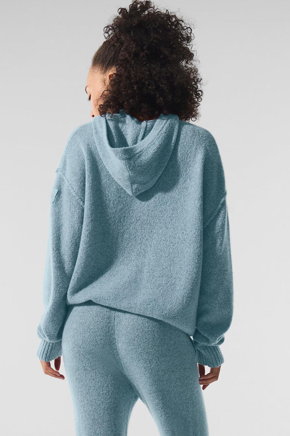 Φουτερ με Κουκουλα γυναικεια Alo Yoga New Class Cashmere μπλε | Greece  AUEKF-9537