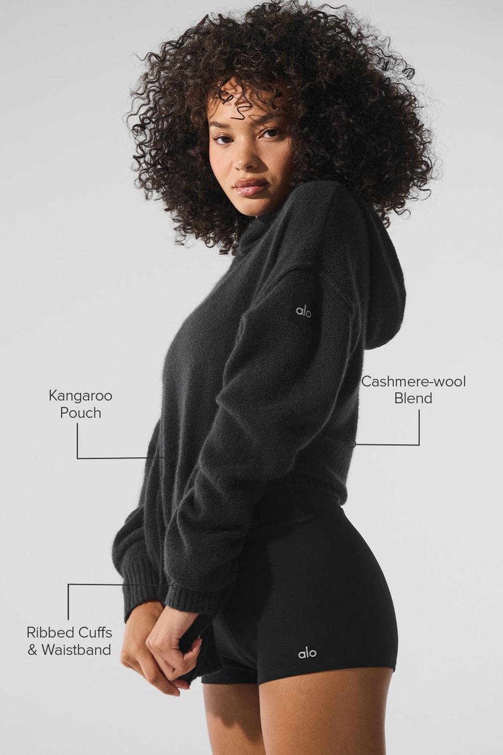 Φουτερ με Κουκουλα γυναικεια Alo Yoga New Class Cashmere μαυρα | Greece  THQOZ-0158