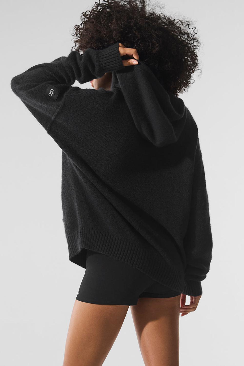 Φουτερ με Κουκουλα γυναικεια Alo Yoga New Class Cashmere μαυρα | Greece  THQOZ-0158