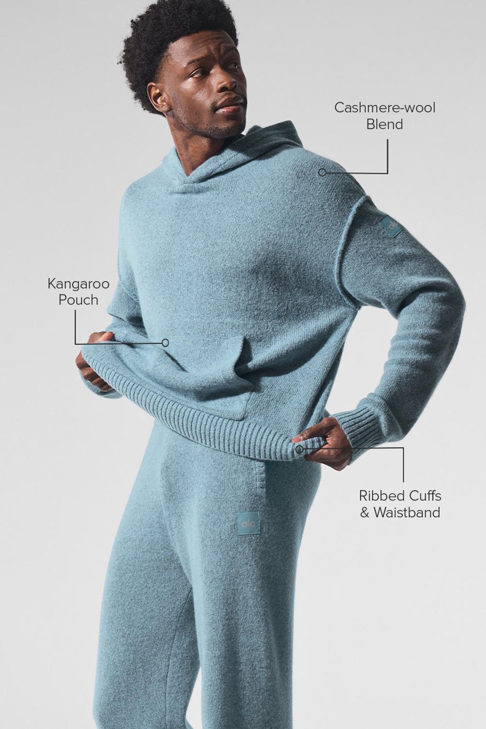 Φουτερ με Κουκουλα ανδρικα Alo Yoga New Class Cashmere μπλε | Greece  YVPSK-1927