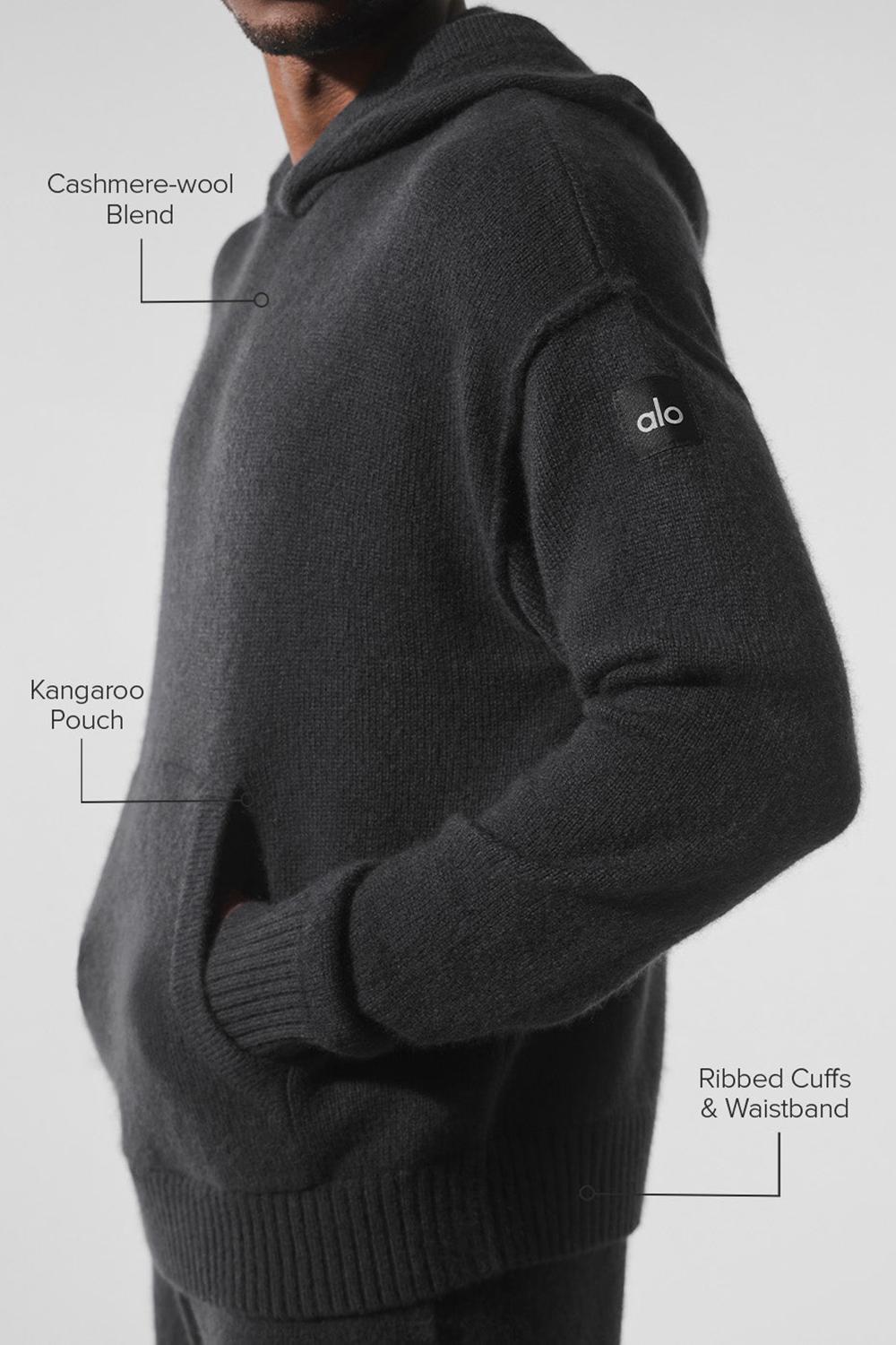 Φουτερ με Κουκουλα ανδρικα Alo Yoga New Class Cashmere μαυρα | Greece  ZBPEY-7286