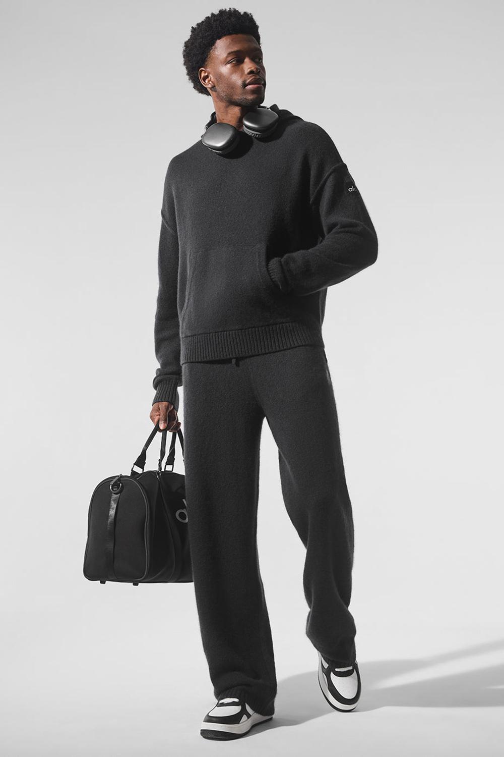Φουτερ με Κουκουλα ανδρικα Alo Yoga New Class Cashmere μαυρα | Greece  ZBPEY-7286
