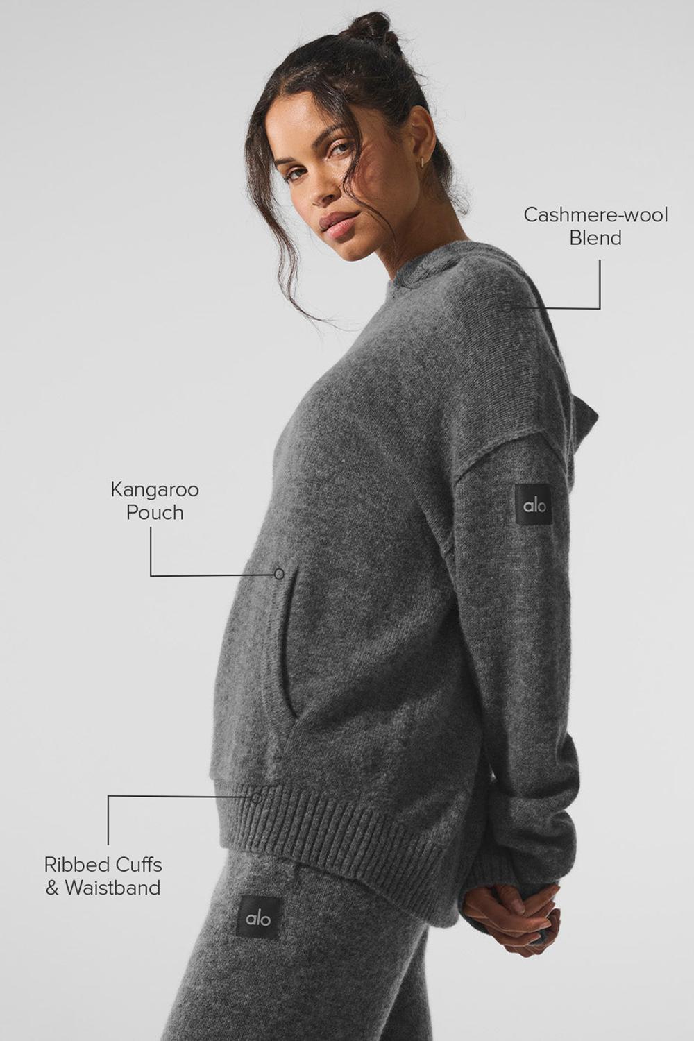 Φουτερ με Κουκουλα γυναικεια Alo Yoga New Class Cashmere Πλατίνα γκρι | Greece  LNSAE-4296