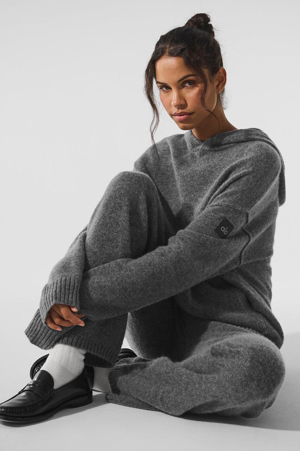 Φουτερ με Κουκουλα γυναικεια Alo Yoga New Class Cashmere Πλατίνα γκρι | Greece  LNSAE-4296