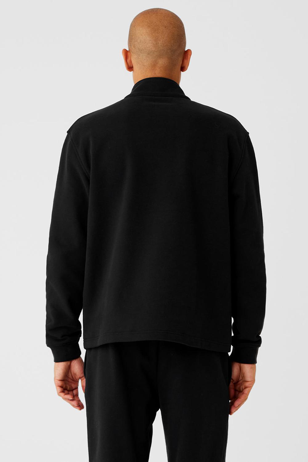 Φουτερ με Κουκουλα ανδρικα Alo Yoga Renown Heavy Weight 1/4 Zip μαυρα | Greece  JHMSU-4910