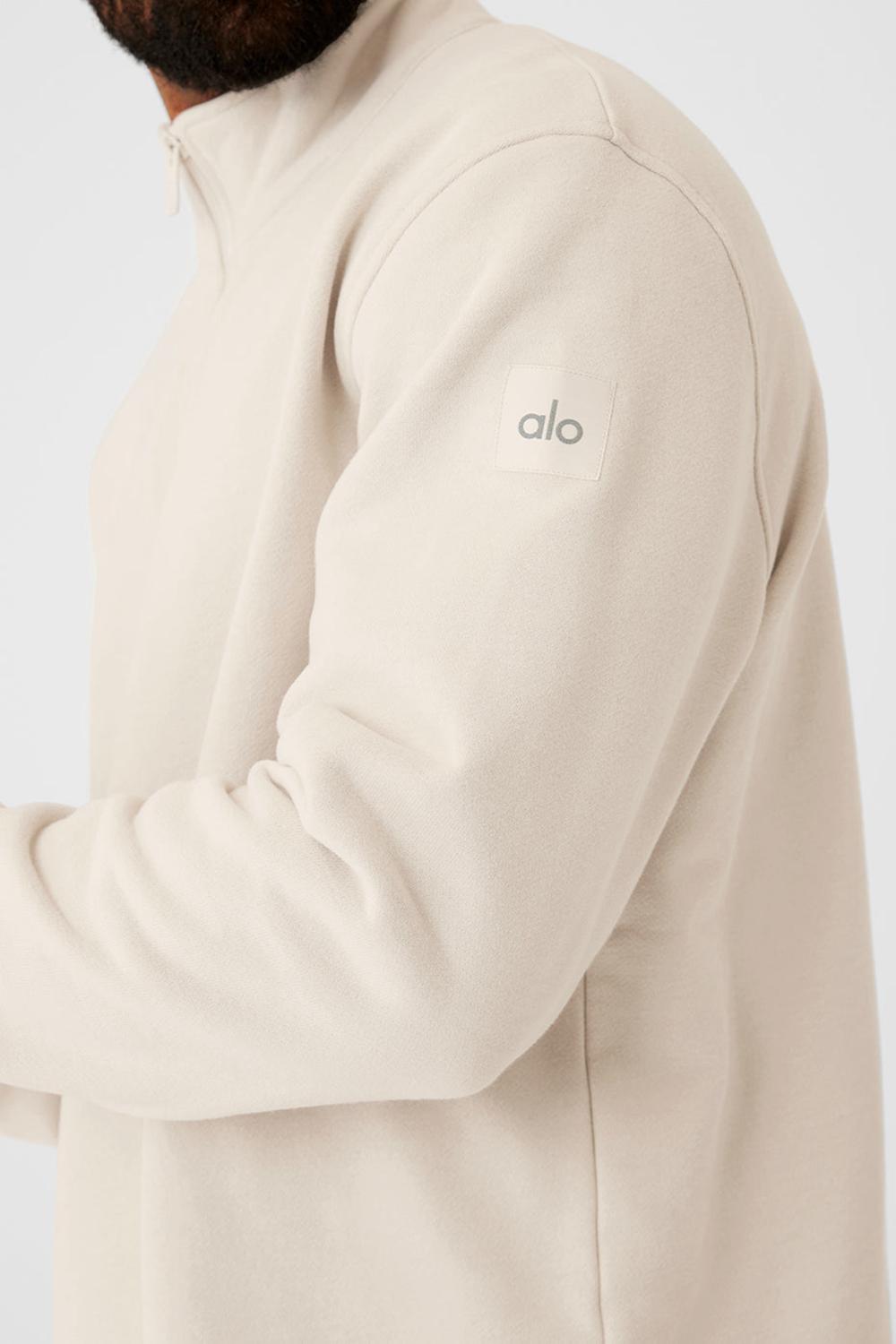 Φουτερ με Κουκουλα ανδρικα Alo Yoga Renown Heavy Weight 1/4 Zip Bone | Greece  XORPK-4102