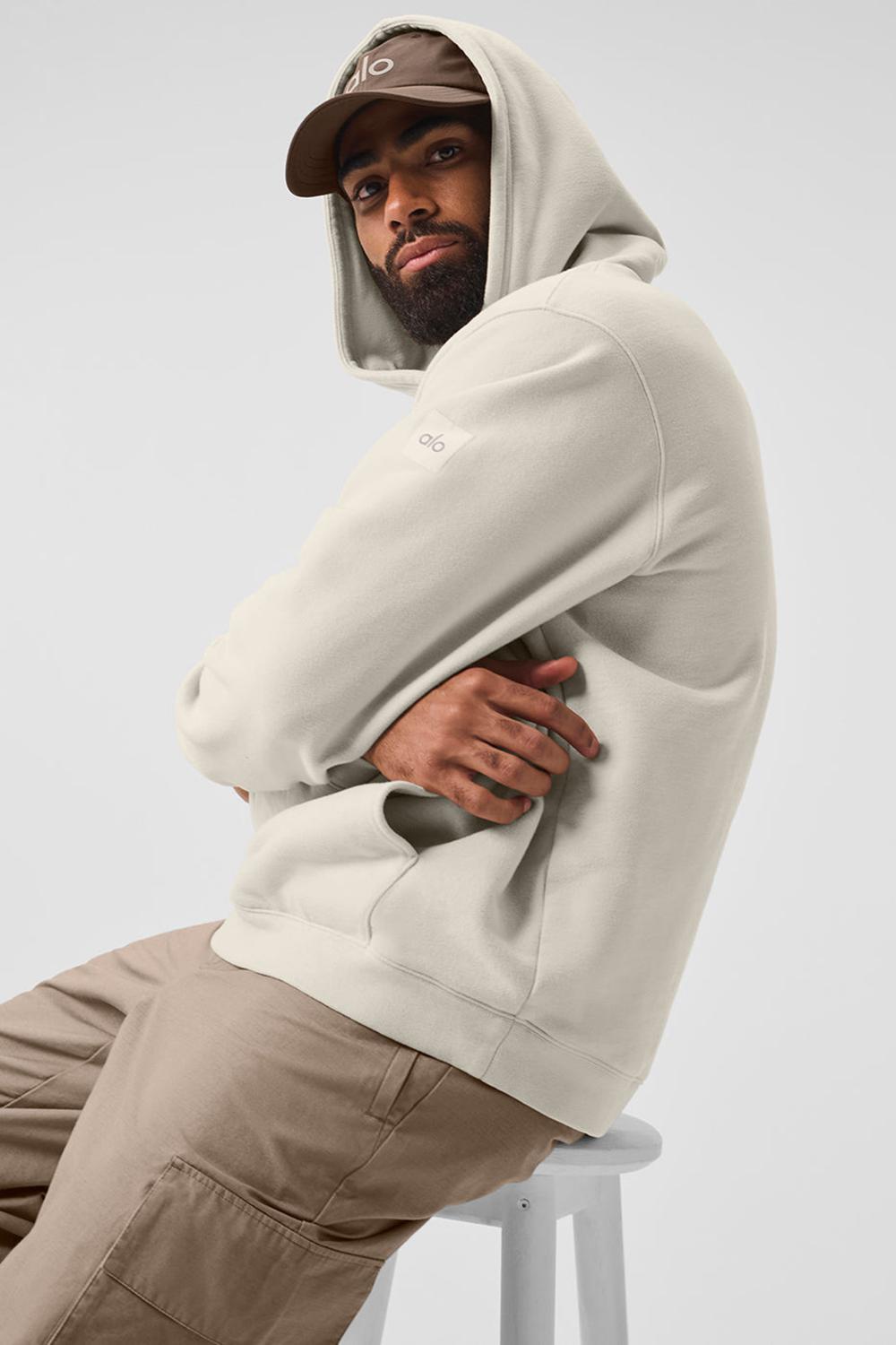 Φουτερ με Κουκουλα ανδρικα Alo Yoga Renown Heavy Weight Bone | Greece  RBWLV-0598