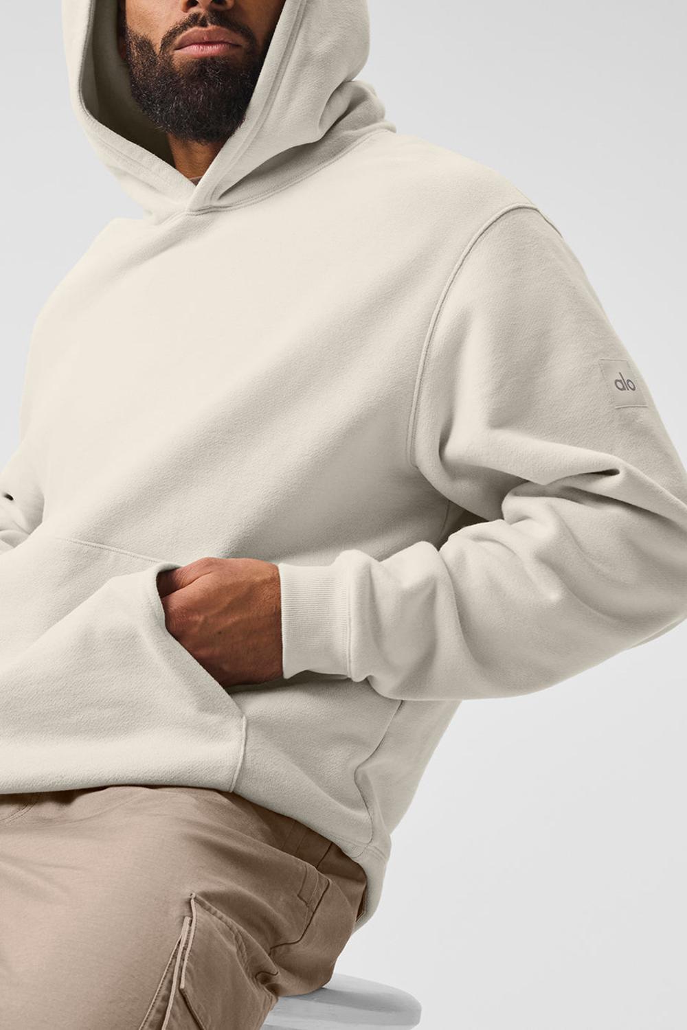 Φουτερ με Κουκουλα ανδρικα Alo Yoga Renown Heavy Weight Bone | Greece  RBWLV-0598