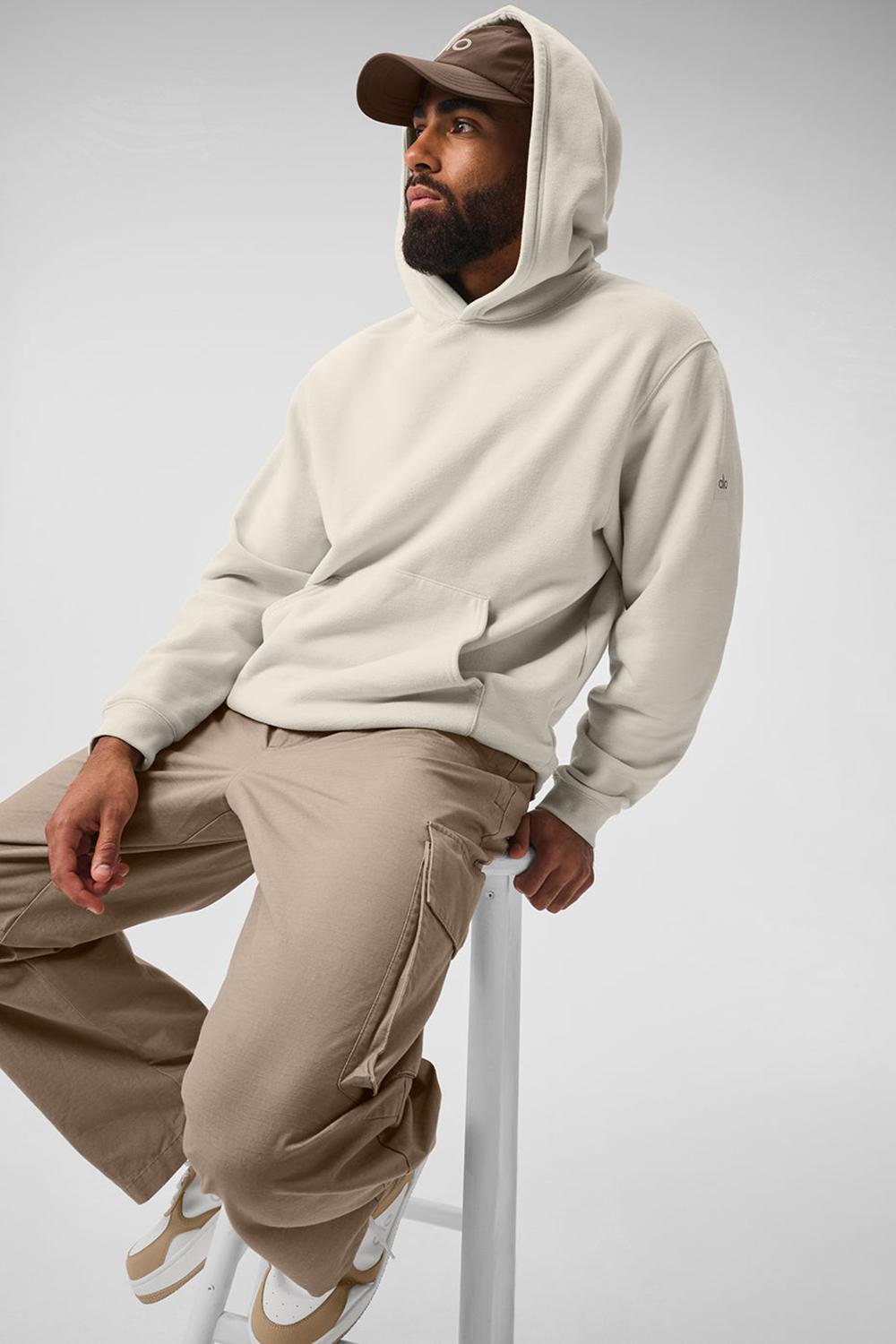Φουτερ με Κουκουλα ανδρικα Alo Yoga Renown Heavy Weight Bone | Greece  RBWLV-0598