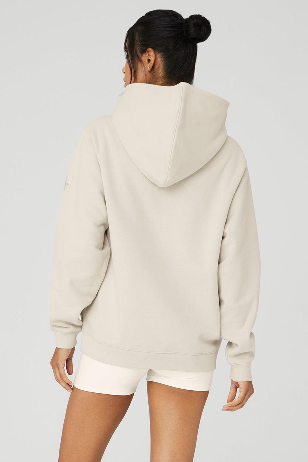Φουτερ με Κουκουλα γυναικεια Alo Yoga Renown Heavy Weight Bone | Greece  SFYJH-3548