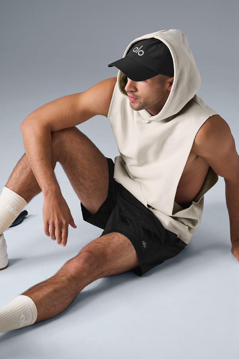 Φουτερ με Κουκουλα ανδρικα Alo Yoga Renown Sleeveless Bone | Greece  QAHOD-5847