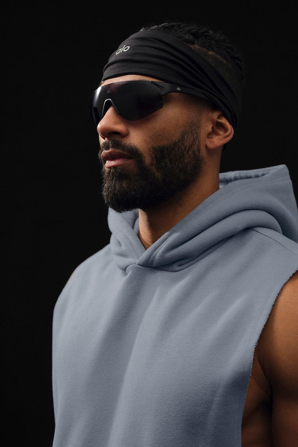 Φουτερ με Κουκουλα ανδρικα Alo Yoga Renown Sleeveless γκρι | Greece  GCMLK-0319