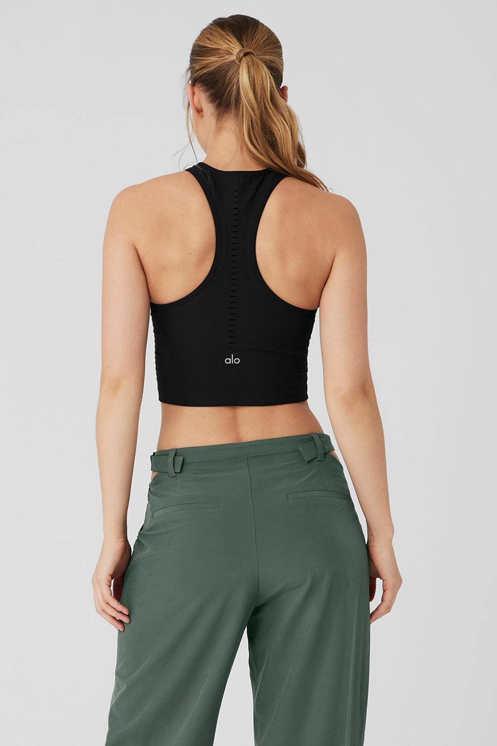 φανελακια για τρεξιμο γυναικεια Alo Yoga Seamless Open Air Racerback μαυρα | Greece  WDUJK-1673