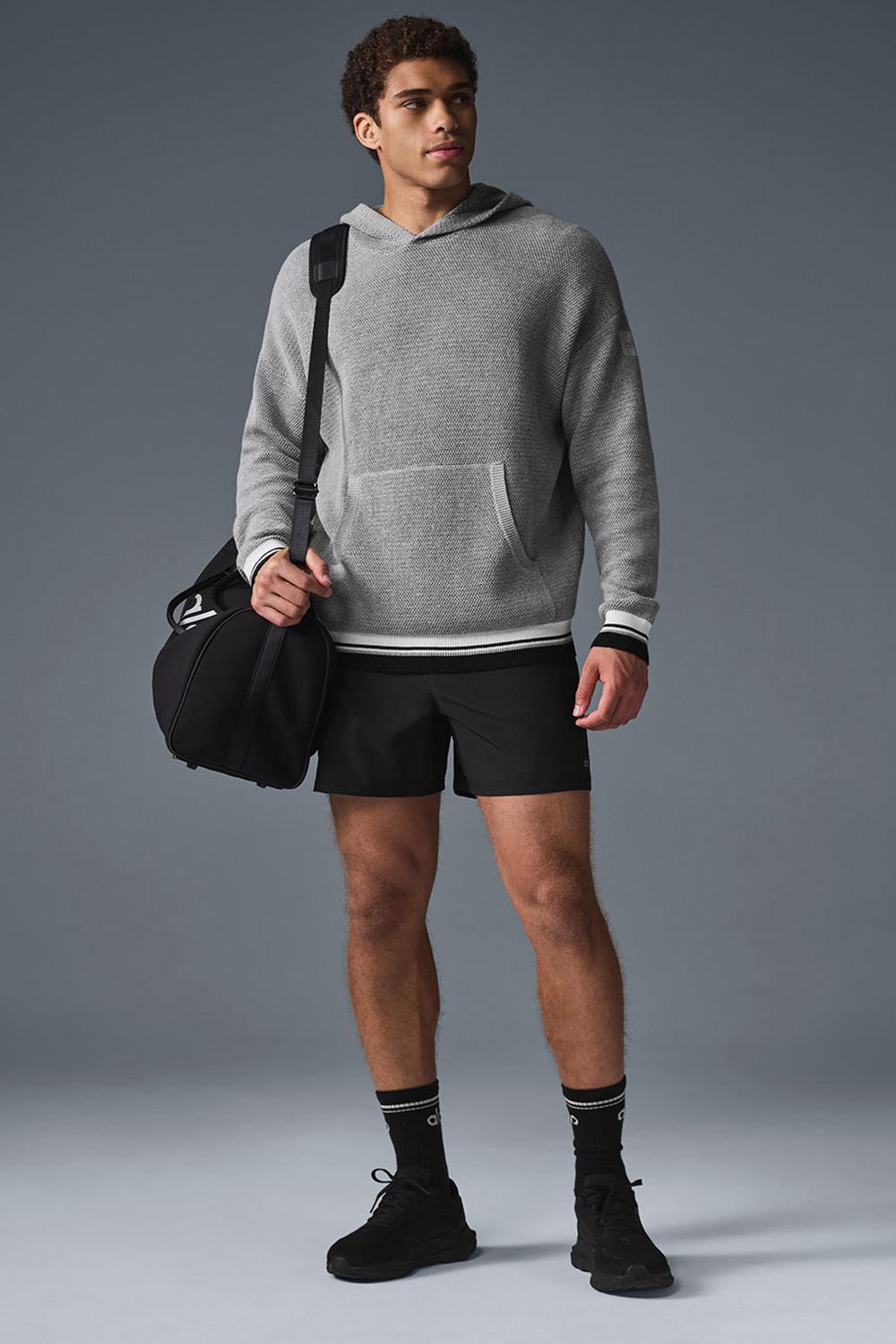 Φουτερ με Κουκουλα ανδρικα Alo Yoga Sports Club Knit γκρι | Greece  IUZTB-4903