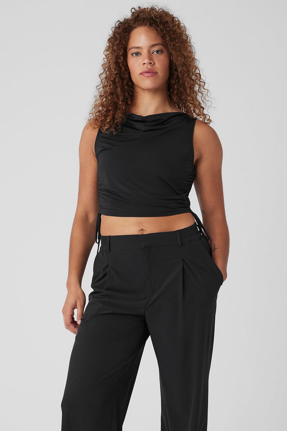 φανελακια για τρεξιμο γυναικεια Alo Yoga Standout Cropped μαυρα | Greece  WVOCS-6532