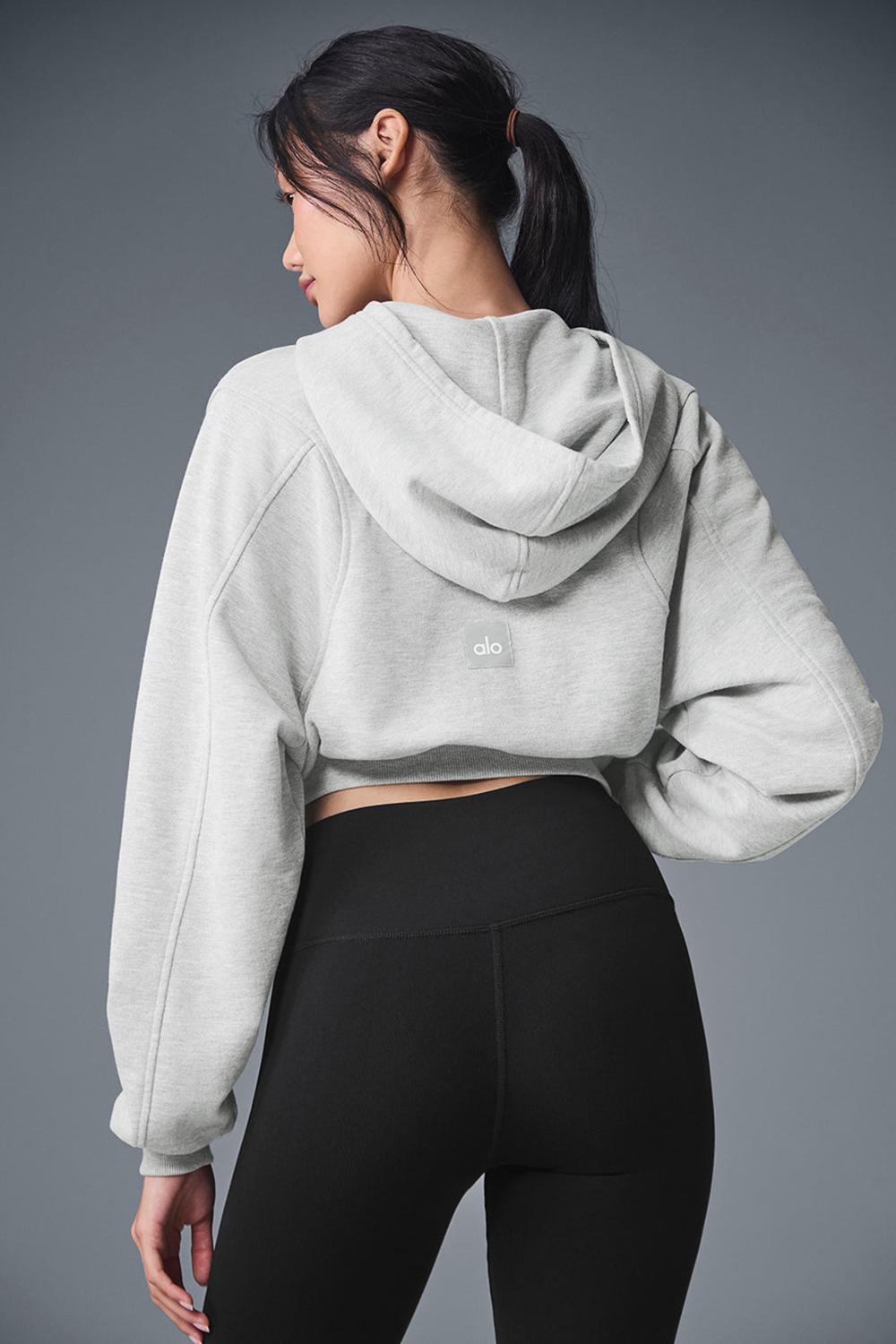 Φουτερ με Κουκουλα γυναικεια Alo Yoga Sweet Escape Zip Up γκρι | Greece  CYSPX-2314