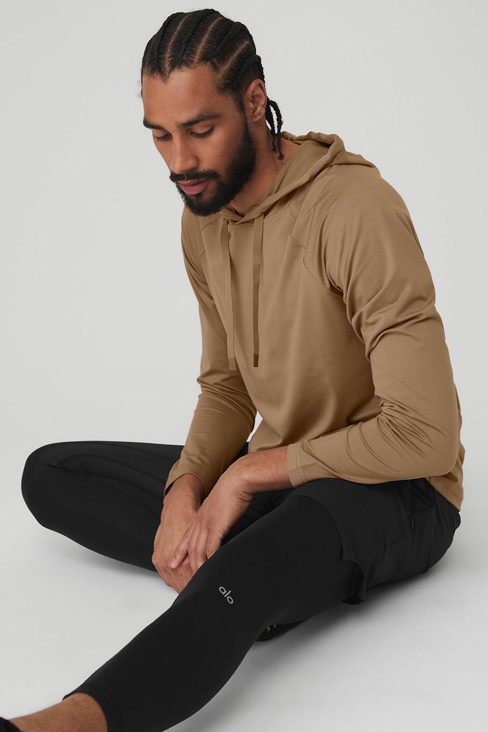 Φουτερ με Κουκουλα ανδρικα Alo Yoga The Conquer Gravel | Greece  EUKTQ-5618