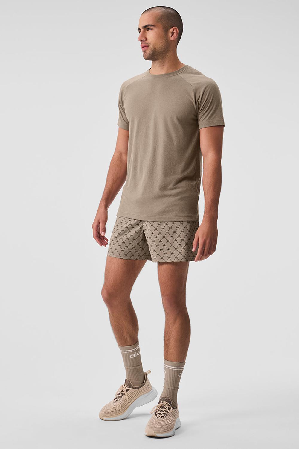 μπλουζακια για τρεξιμο ανδρικα Alo Yoga The Triumph Crew Neck Gravel | Greece  RHATM-9602